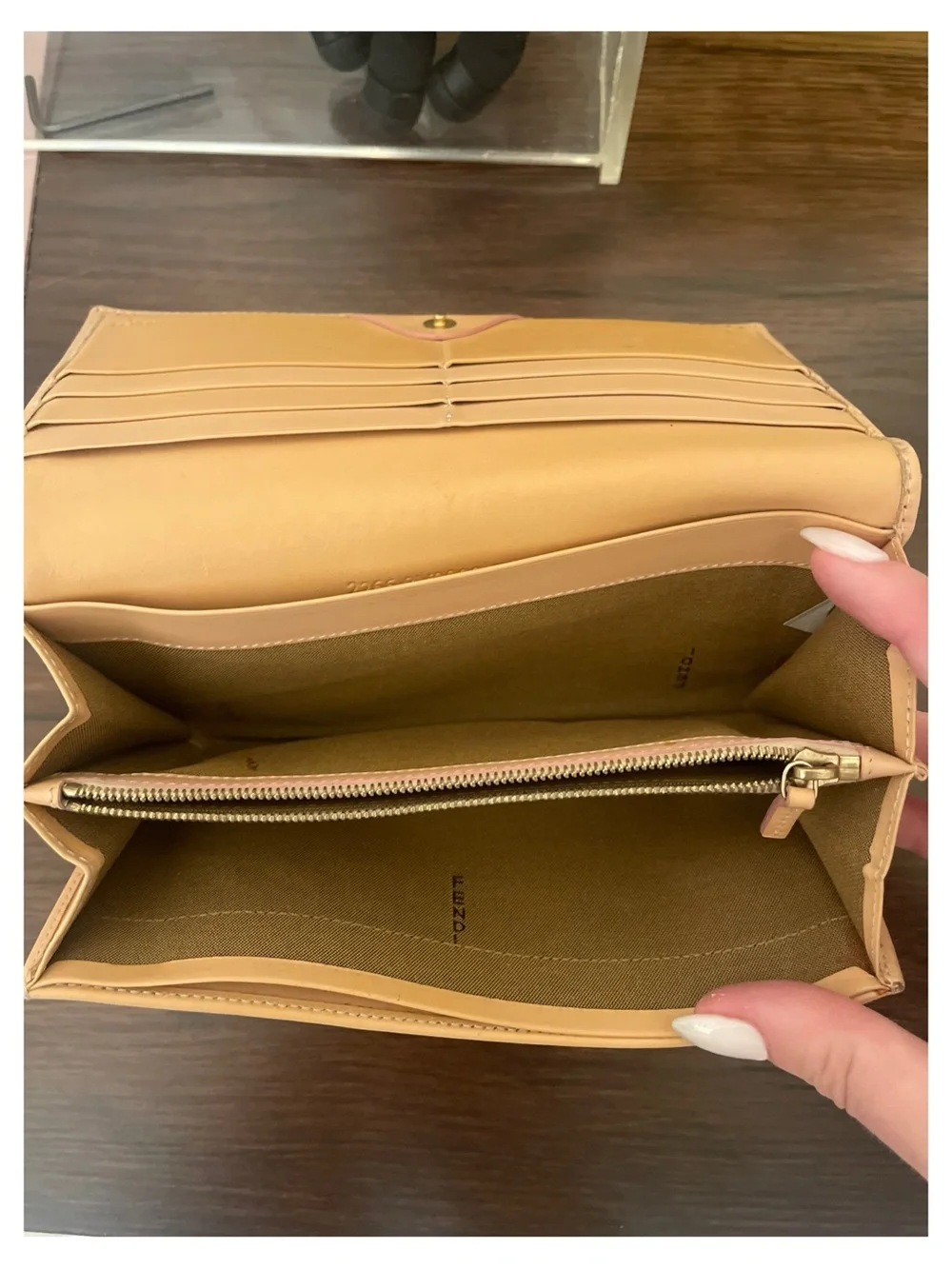 Fendi Brown & Tan FF Logo Card Holder
